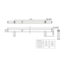 Steel Bar Handle 12Mm,96 176Mm, Brushed Gold