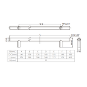 Steel T Bar Handle 12Mm,96 176Mm,Mb
