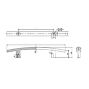 Zamak Handle 76 133Mm,H 25.5Mm Bg