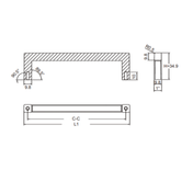 Alu Handle 128 137Mm.H 28Mm Bg