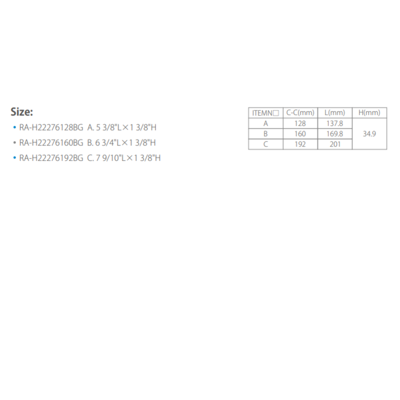 Alu Handle 160 169Mm.H 28Mm Bg