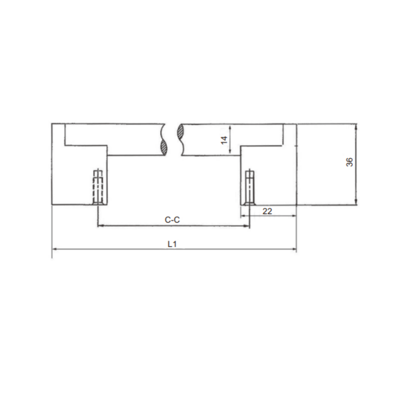 SS Zamak Handle,Dia 14Mm,192 220,H 36Mm Bn