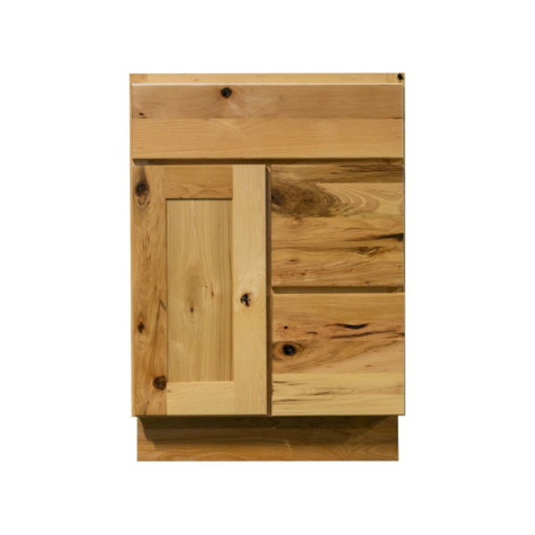Knotty Hickory Shaker 24" Vanity Combo w/ Drawers on Right