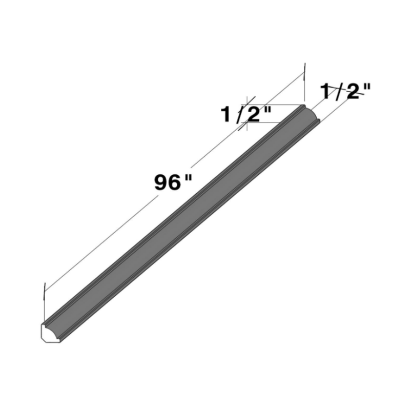 Dark Caramel Inside Corner Molding W96" X H0.5" X D0.5"