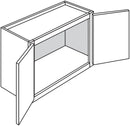 Upton Brown Recessed Wall Bridge Cabinet 18"H, 2 Doors - Pre-assembled