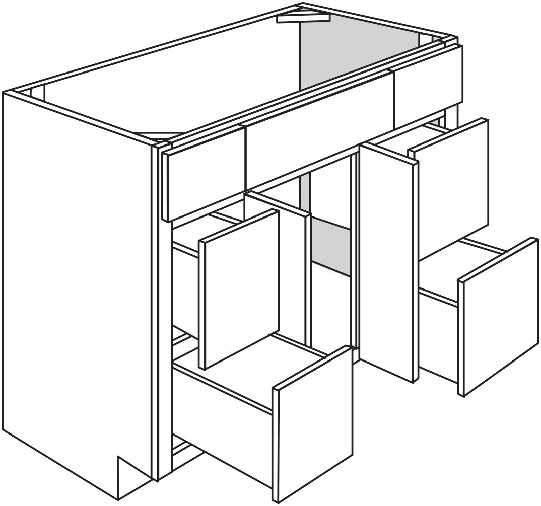 Hadley Coastal Slab 48" Vanity Sink Base w/ Drawers