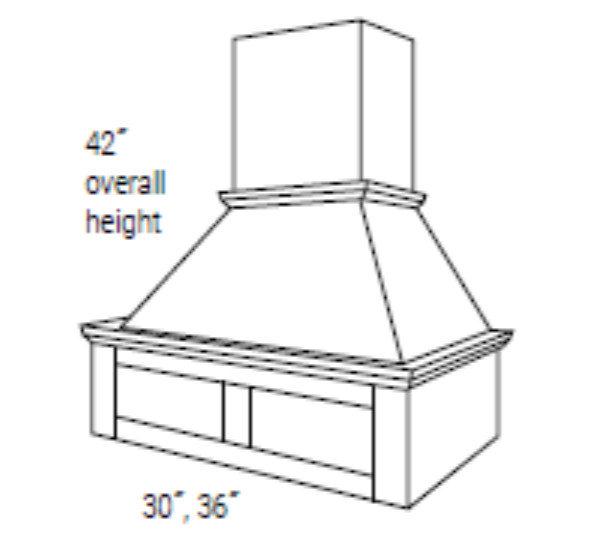 Rustic Shaker Slab 36" VRS Hood
