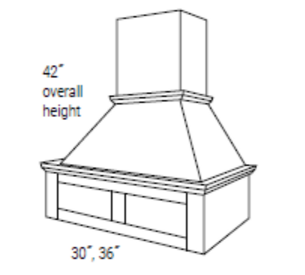 Rustic Shaker Slab 30" VRS Hood