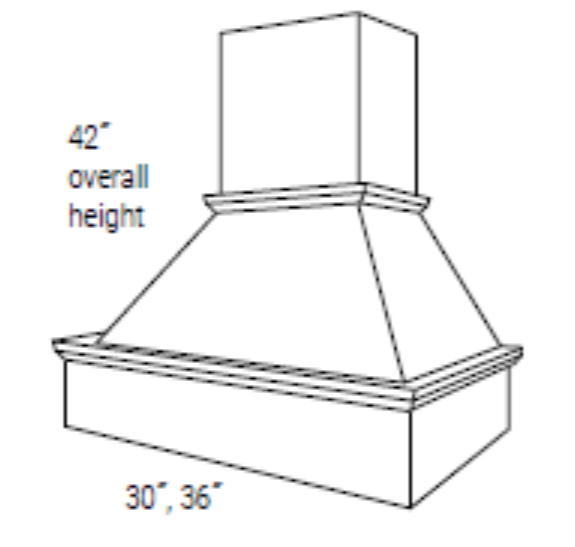 Rustic Shaker Slab 36" VCHIM Hood
