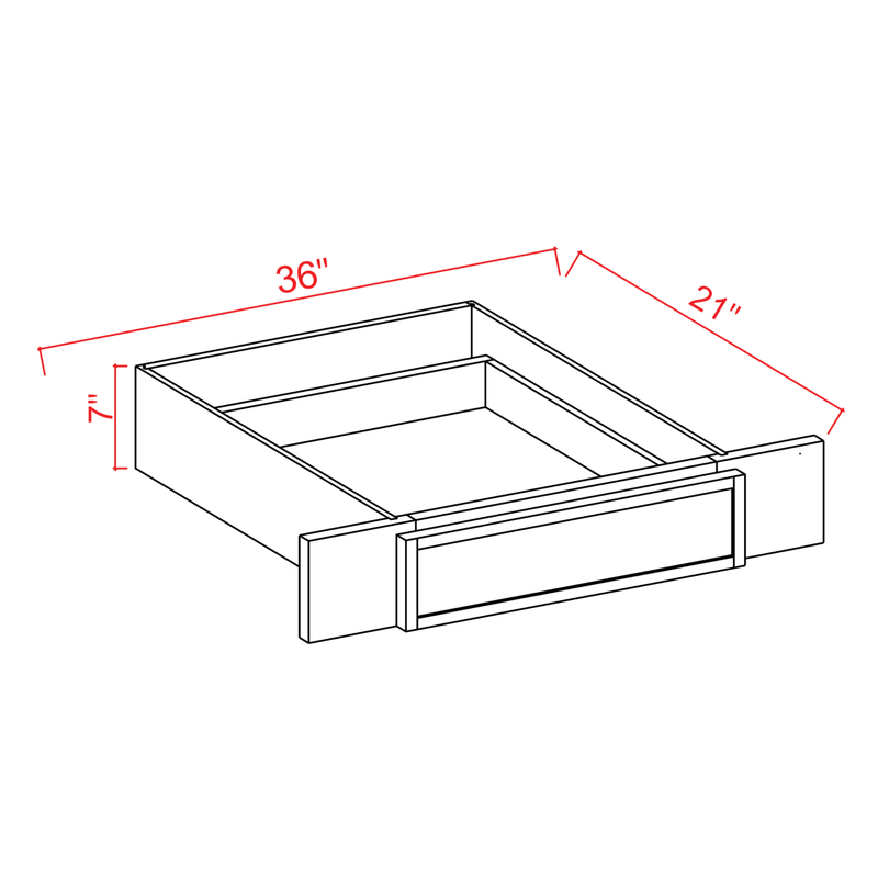 Slim Shaker Aberdeen Green Knee Drawer - 36"W x 7"H x 21"D