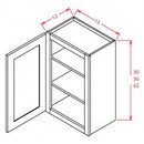 Belmont Almond 15" W x 30" H Wall Glass Door Cabinet with Finished Interior - Glass not Included Pre-Assembled