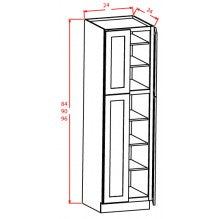 Rustic Shaker 24"W X 90"H Wall Pantry