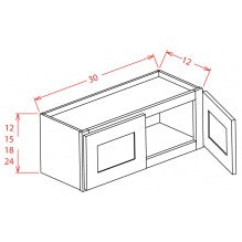 Coastal Shaker Slab 30"W X 12"H Wall Cabinet