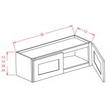 Shaker White 36"W X 12"H Wall Cabinet