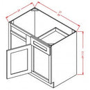 Shaker Dove 36 1/2" - 43" Blind Base Corner Cabinet