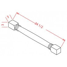 Torrance White 3"W X 34 1/2"H Classic Decorative Leg