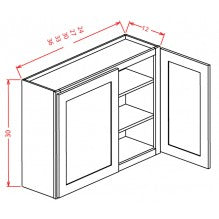 Shaker Honey 30"W X 30"H Wall Cabinet