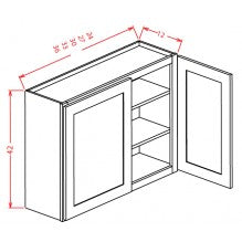 Coastal Shaker Slab 24"W X 42"H Wall Cabinet