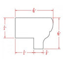 English White 1-3/16"H x 3/4"D x 96"W Light Rail Moulding