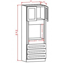 Slim Shaker White 33"W X 90"H Universal Oven Cabinet