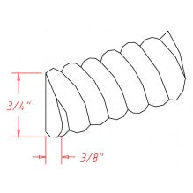 Stone Shaker 3/8"D X 3/4"H X 96"W Rope moulding