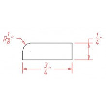 Shaker Grey 1/4"D X 3/4"H X 96"W Scribe Moulding