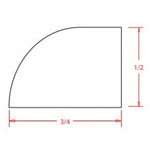 Torrance White 1/2"D X 3/4"H X 96"W Shoe Moulding