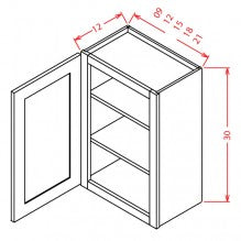 Coastal Shaker Slab 12"W X 30"H Wall Cabinet