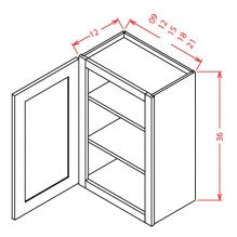 Coastal Shaker Slab 12"W X 42"H Wall Cabinet