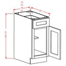 Shaker Black 15" Base Cabinet