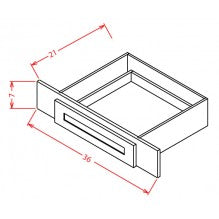 English White 36"W X 7"H X 21"D Knee Drawer