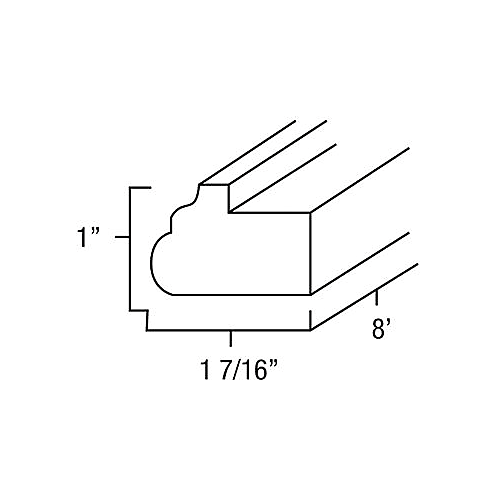 White Shaker 8' Light Rail Molding