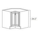 Winchester Grey 33" Lazy Susan Corner Base w/ Stainless Steel Baskets