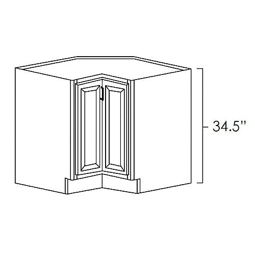 White Shaker 33" Lazy Susan Corner Base w/ Stainless Steel Baskets