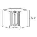 White Shaker 36" Lazy Susan Corner Base w/ Stainless Steel Baskets Pre-Assembled