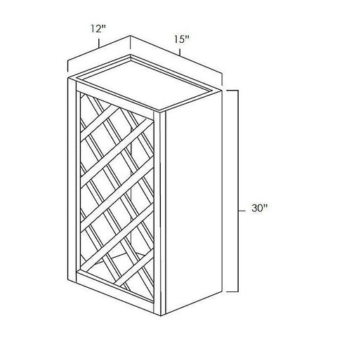 White Shaker 30" x 15" Lattice Wine Rack