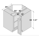Graphite Shaker Lazy Susan Corner Base W33" X H34.5" X D24"