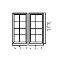 Rustic Hickory Shaker 24" x 30" Double Glass Mullion Doors