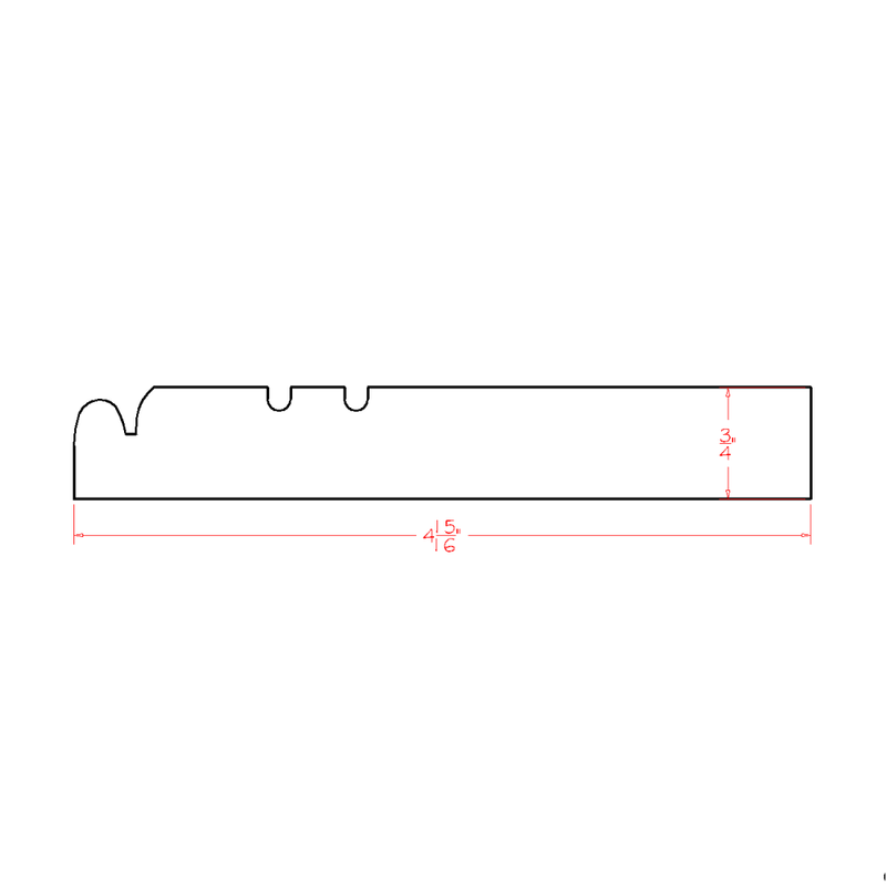 Rigby White 3/4"D X 4-15/16"H X 96"W Furniture Base Moulding