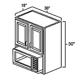 White Shaker 30" x 30" Microwave Cabinet