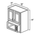 White Shaker 30" x 36" Microwave Cabinet