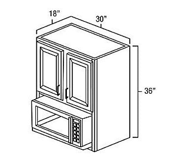 White Shaker 30" x 36" Microwave Cabinet