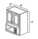 White Shaker 30" x 42" Microwave Cabinet