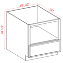 Slim Shaker White Dove Microwave Base Cabinet - 30"W x 34-1/2"H x 24"D -1DRW