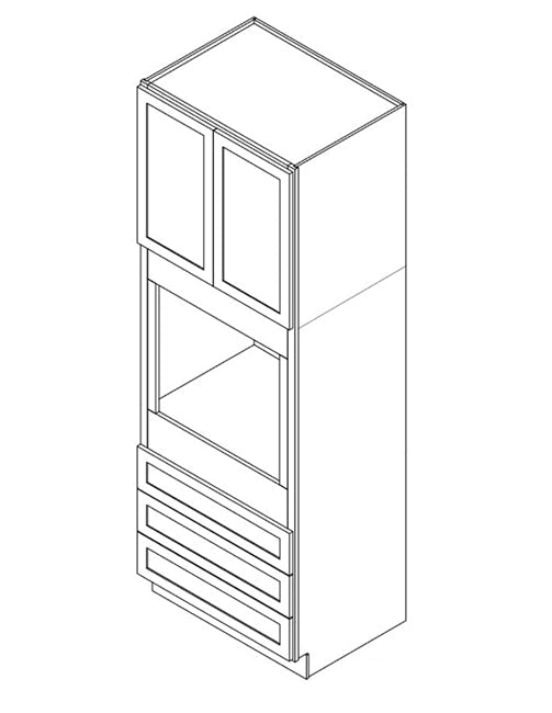 Coastal White Shaker 33"W X 24"H Oven Cabinet Top