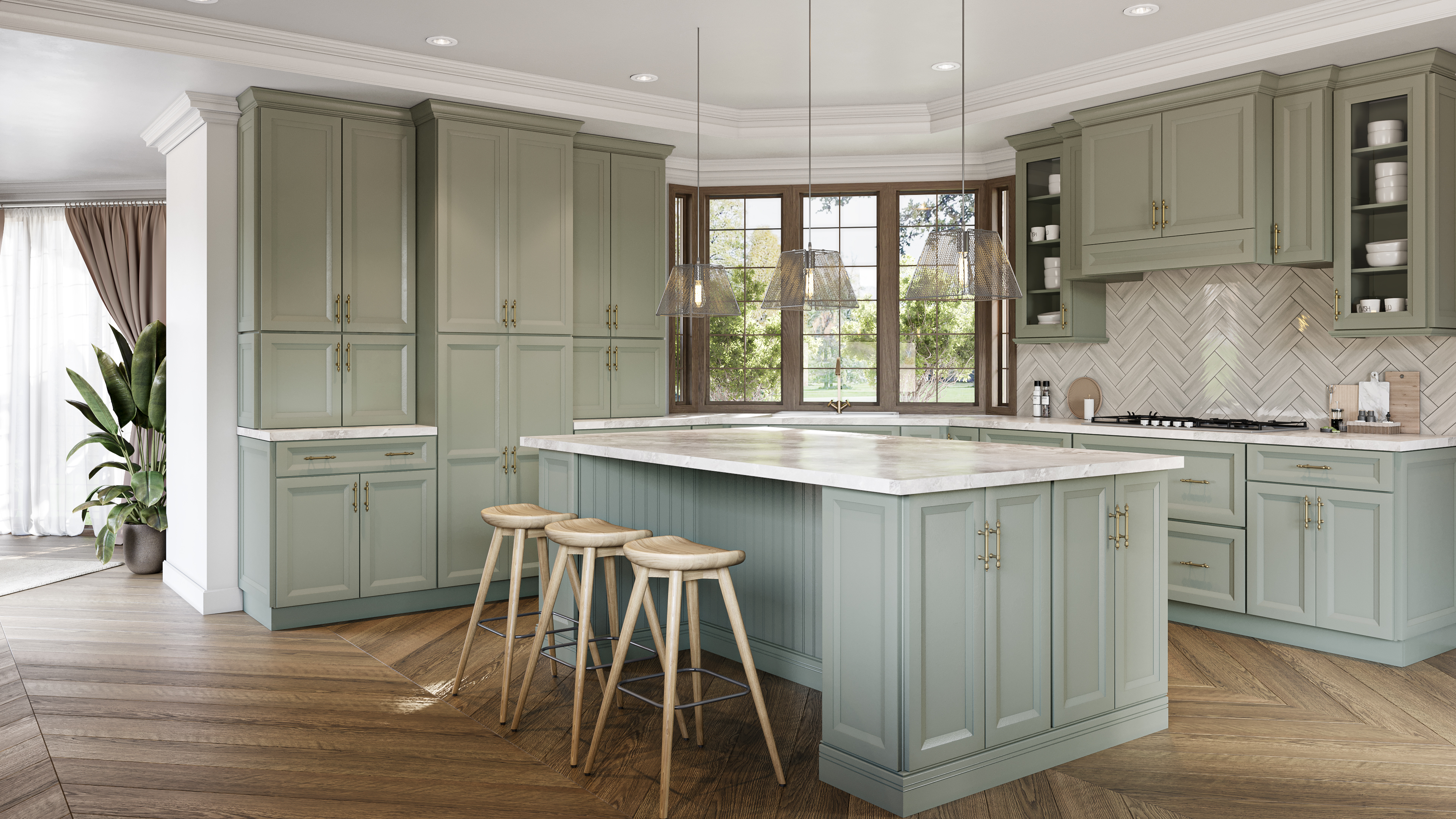 English Sage Kitchen Cabinets - English Sage Cabinets