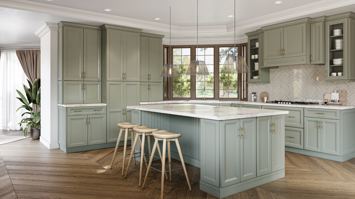 Belmont Sage Shaker Kitchen Cabinets