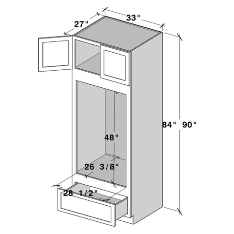 Laurel Slate Oven Pantry W33" X H84" X D27"