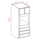 Slim Shaker White Dove Oven Cabinet - 33"W x 90"H X 24"D - 2D, 3DRW, 1S
