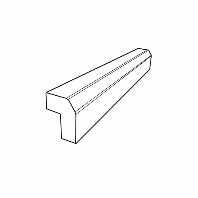 Coastal White Shaker 1-1/8"H x 1-1/2"D x 96"W Angled Light Rail Moulding